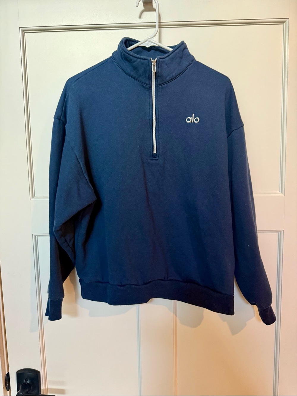 Alo Navy Quarter-Zip Pullover Sweatshirt
